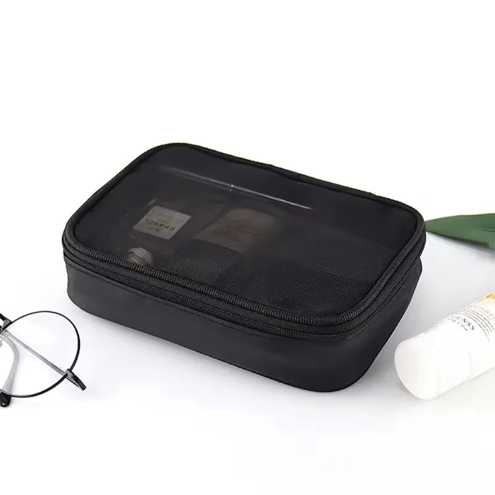Women'S Vogue Bags - Vogue Black Transparent Mesh Makeup Bag