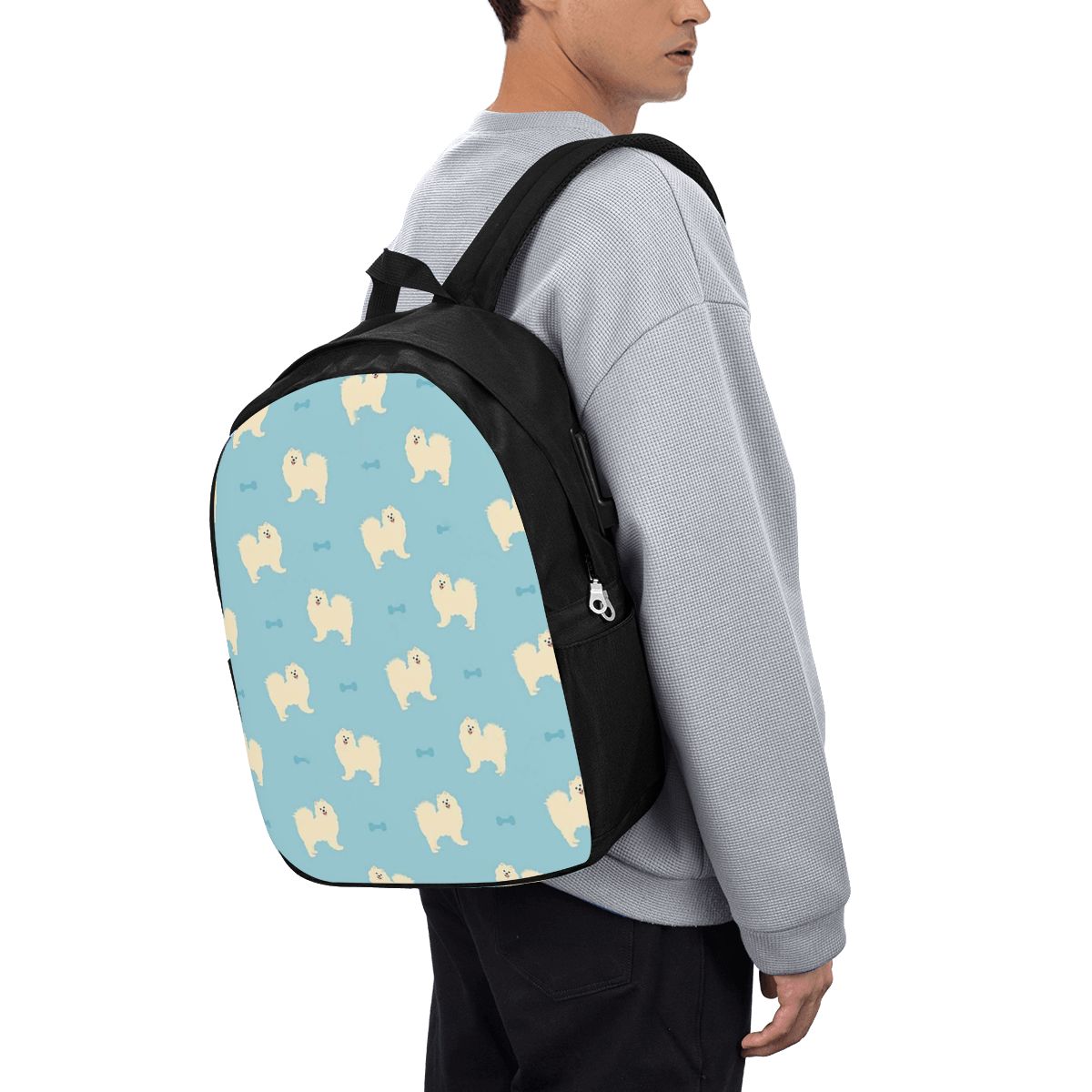 Women Bags For Travel - Samoyed Dog Backpack Travel Notebook Bag