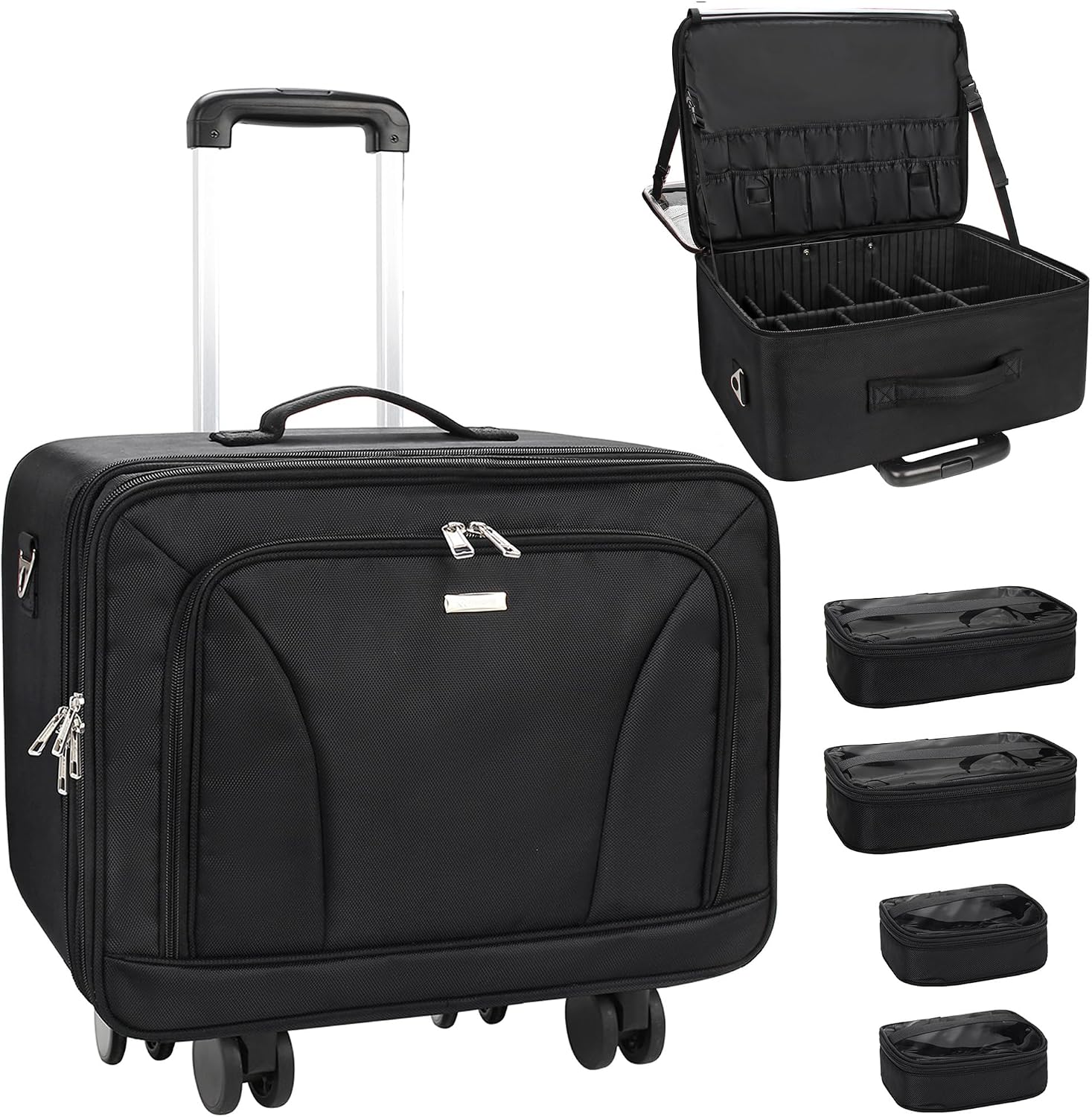 Women Bags For Travel - Extra Large Rolling Makeup Travel Train