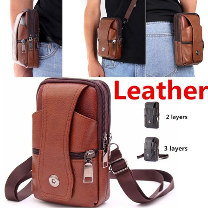 1Pcs Men Cell Phone Belt Pack  - Saddle Bag Leather review and price