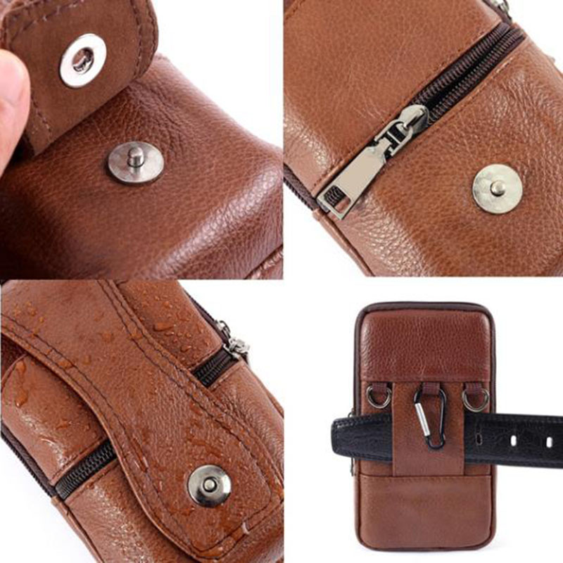 1Pcs Men Cell Phone Belt Pack  - Saddle Bag Leather review and price
