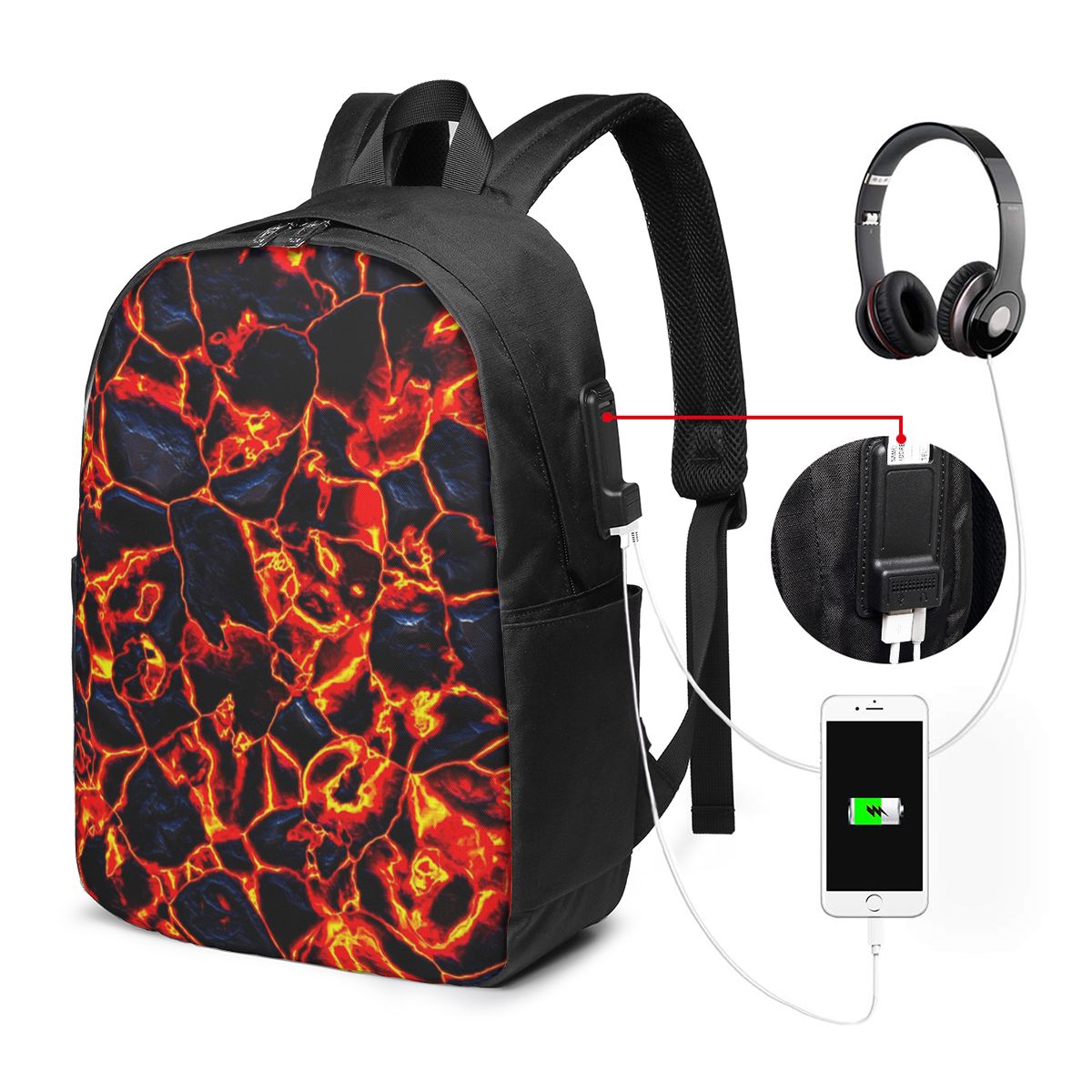 Magma Volcano Lava Fire Backpa - Women Bags For Travel review and price
