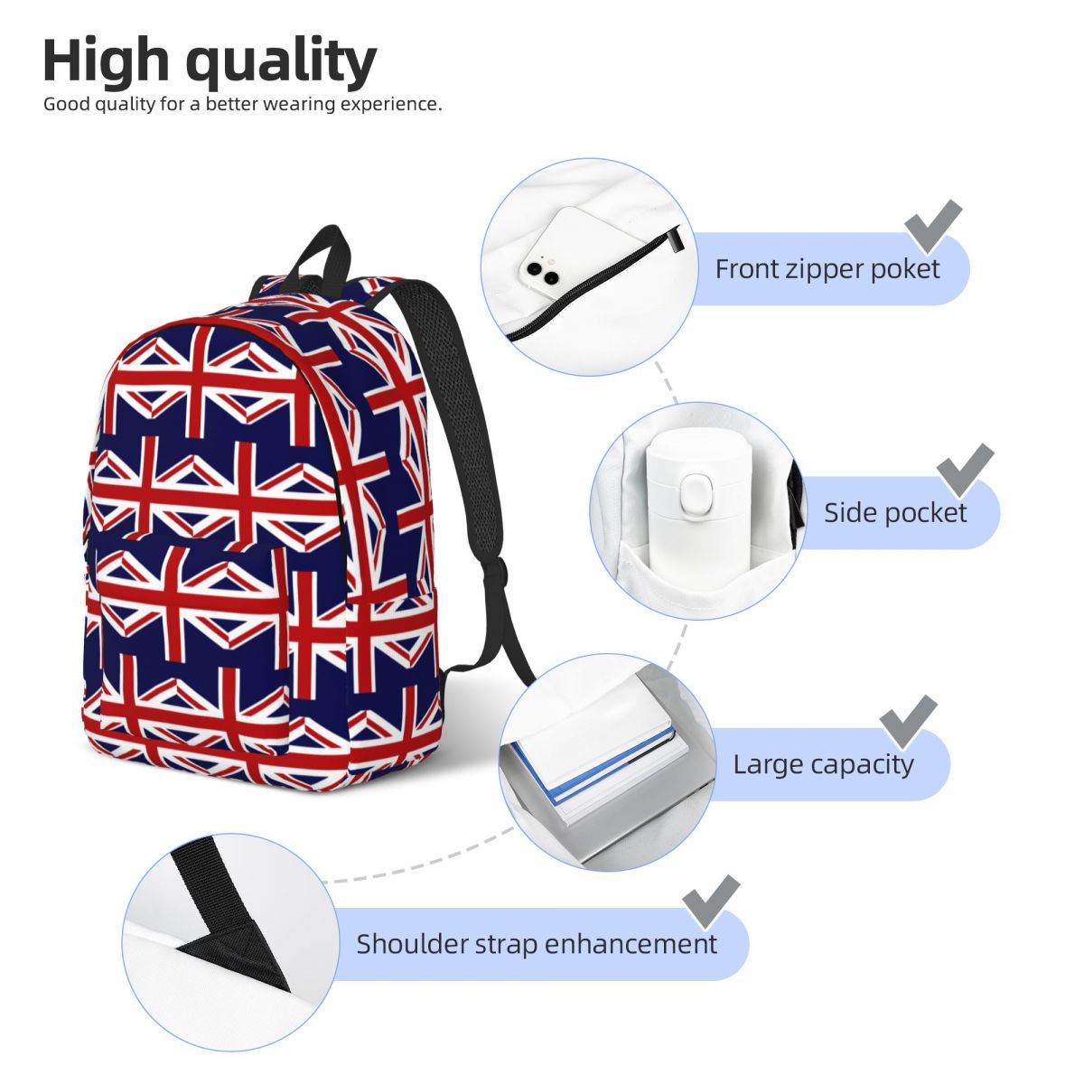 Union Jack Flag Of The UK Back - Women Bags Uk Sale review and price