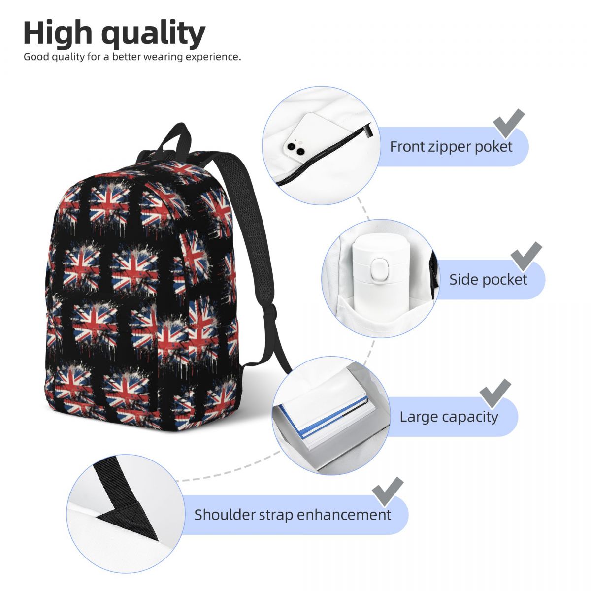Union Jack Flag Of The UK Back - Women Bags Uk Sale review and price